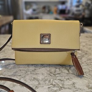 Dooney & Bourke Yellow Leather Crossbody Bag, New Without Tags